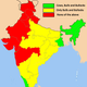 The legal status of cow slaughter in India in 2012. Today, all yellow regions have turned red.